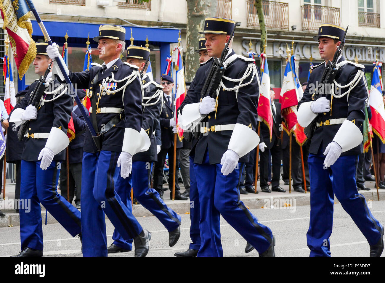 Troops march in Lyon on the occasion off French National Day, Lyon ...