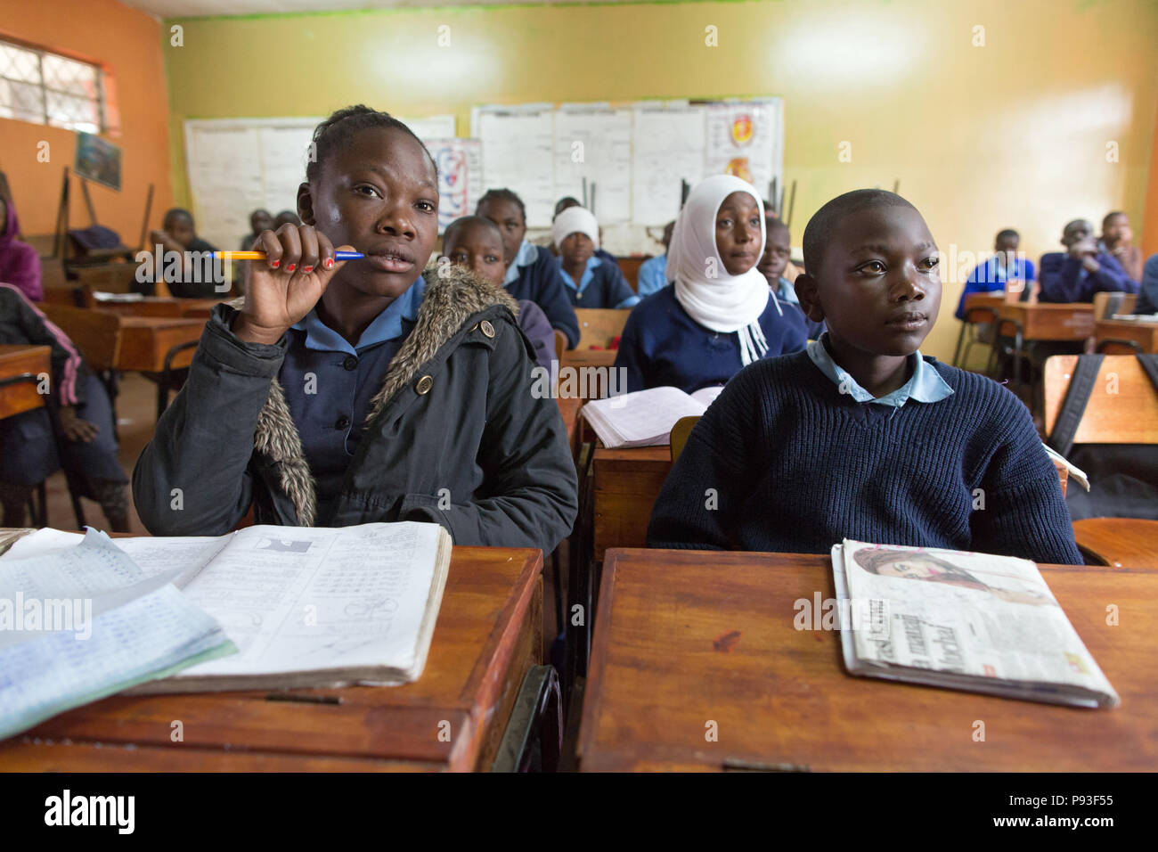 Nairobi, Kenya - Students teaching at St. John's Community Center Pumwani. Stock Photo