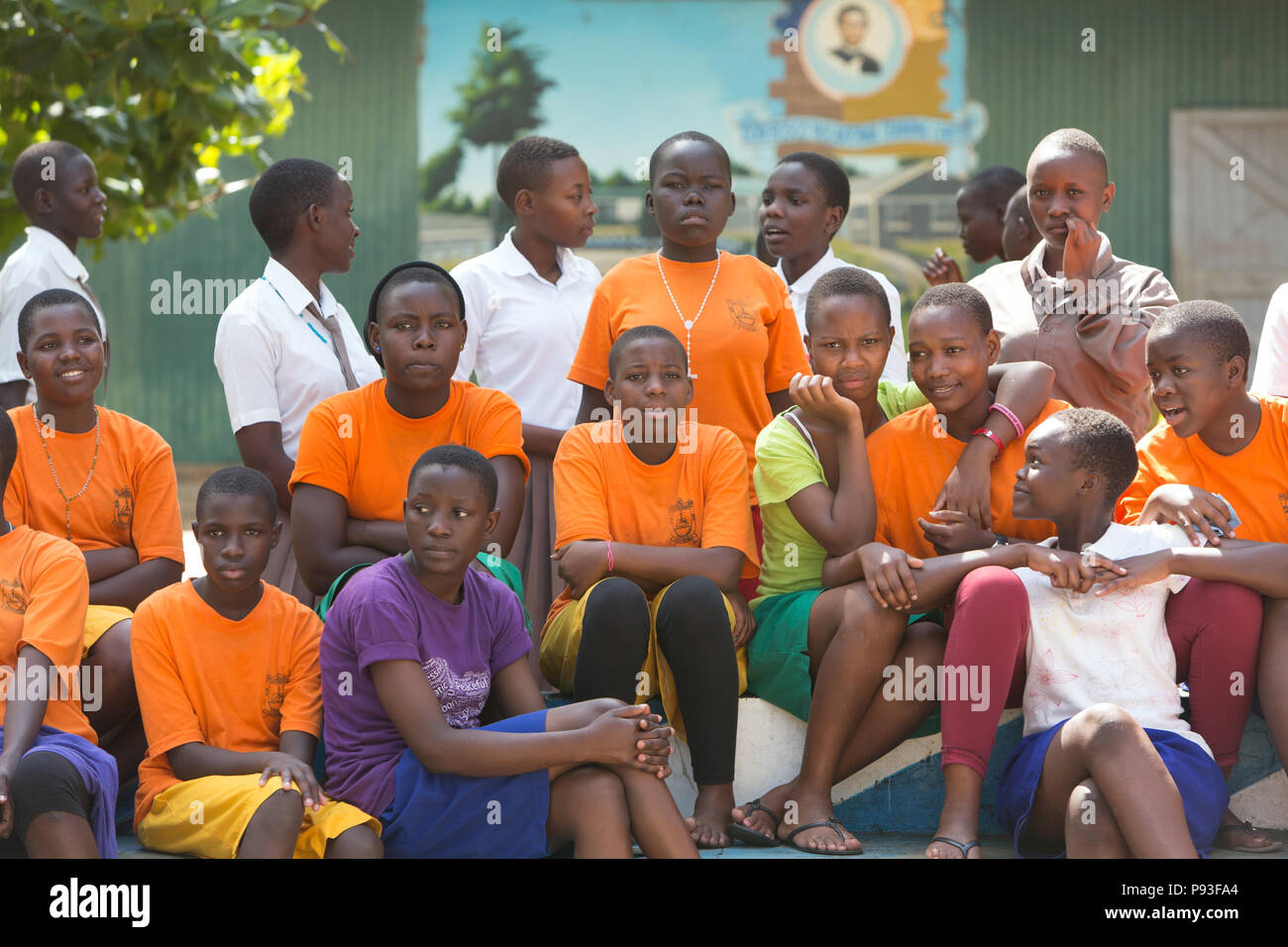 Bombo, Uganda - Students of Don Bosco Vocational Training Center, Bombo. Stock Photo
