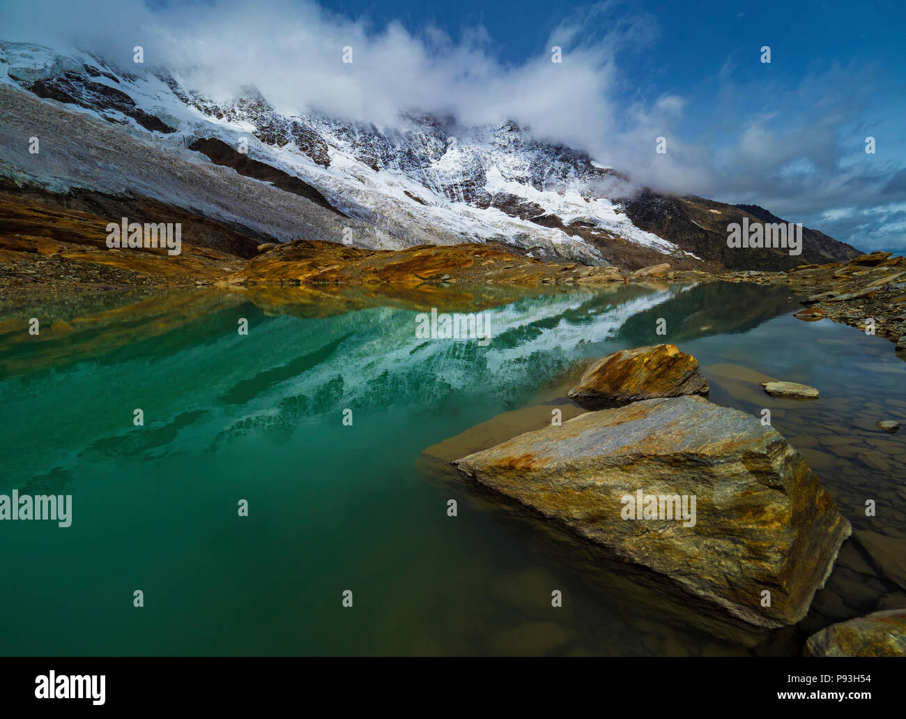 Fee Glacier lake Stock Photo