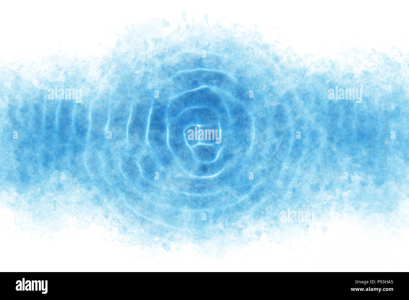 Summer Blue Rippled Water Abstract Or Vintage Watercolor Paint
