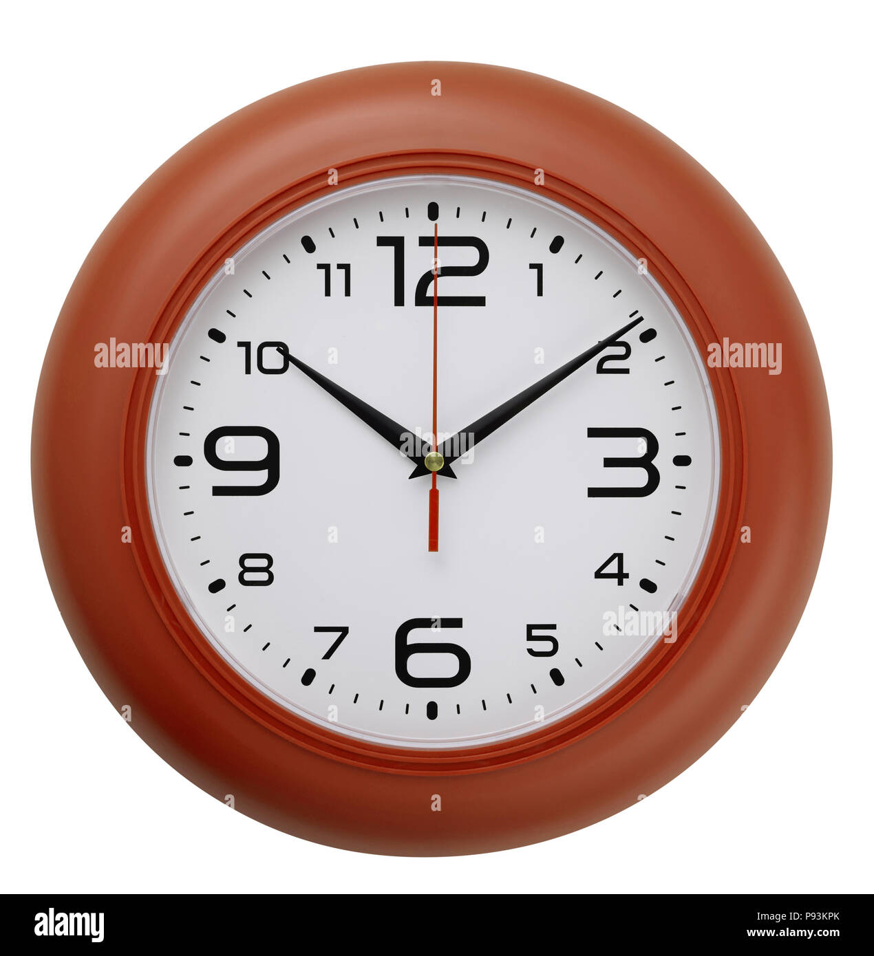 Wall clock isolated on white background. Include clipping path. Stock Photo