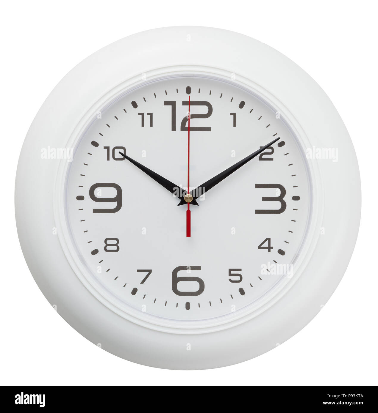 Wall clock isolated on white background. Include clipping path. Stock Photo