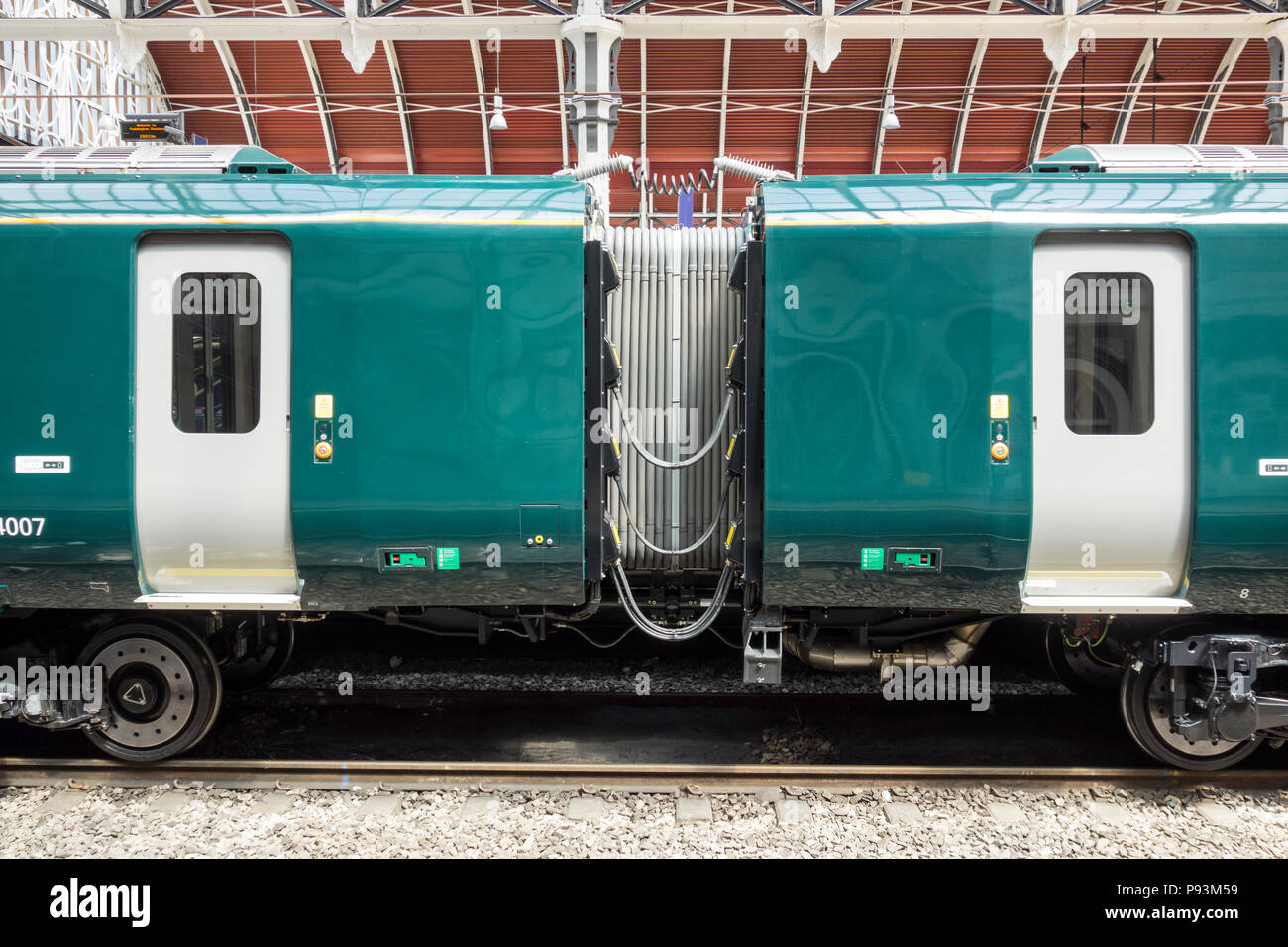 Hitachi Class 800 Intercity-Express locomotive train at Paddington Station, London, UK Stock Photo