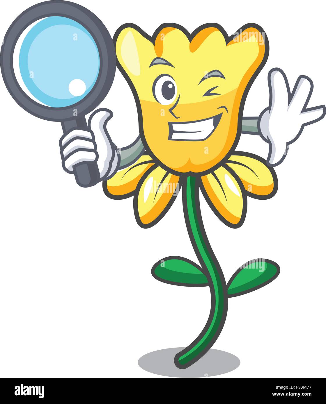 Detective Daffodil Flower Character Cartoon Stock Vector Image & Art ...