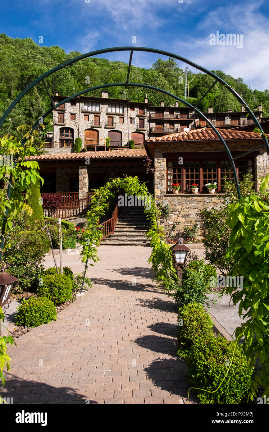 Hotel La Coma in  the Pyreneean village of Setcases, Catalonia, Spain Stock Photo
