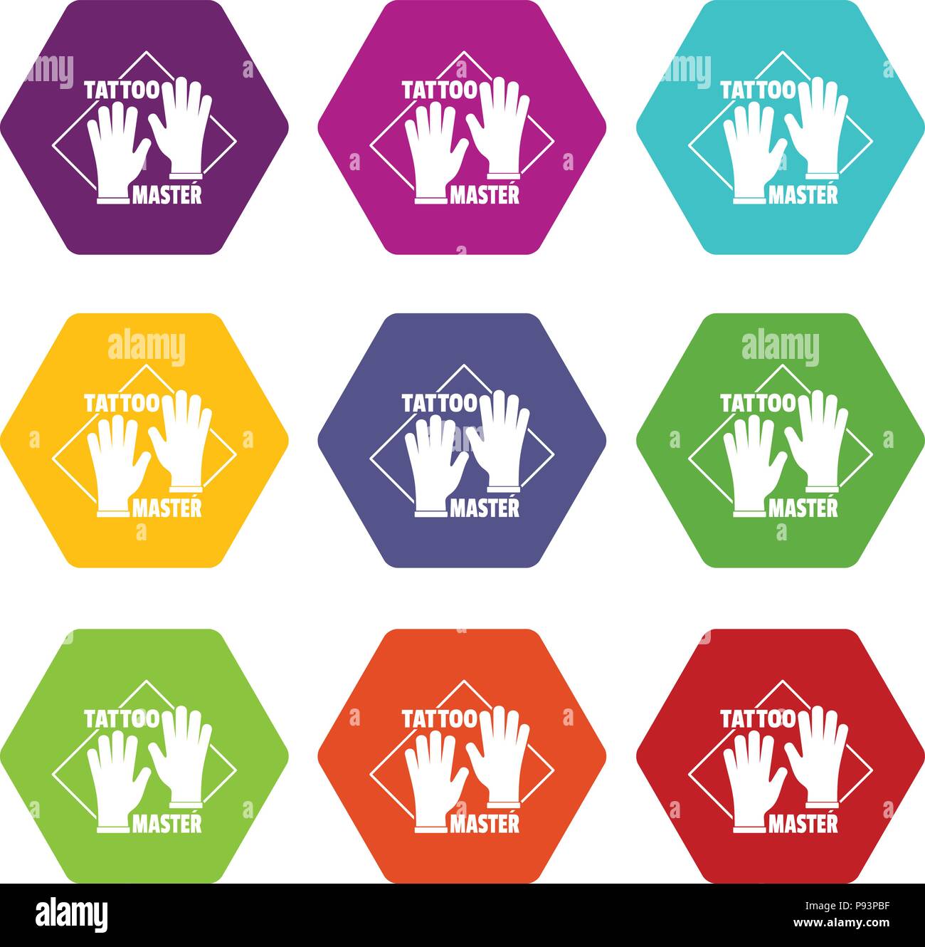 Tattoo gloves icons set 9 vector Stock Vector Image & Art - Alamy