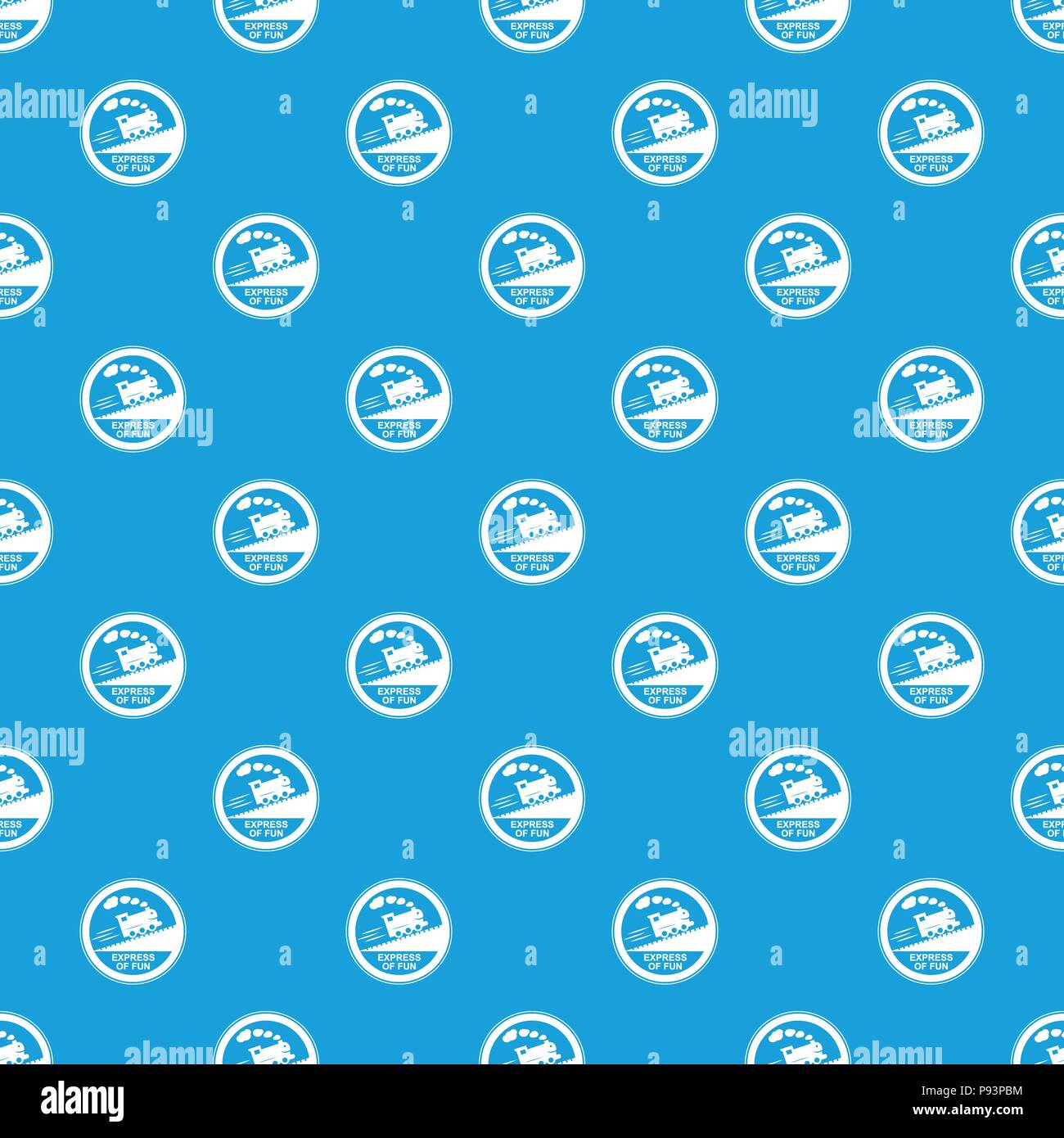 Train journey sign pattern vector seamless blue Stock Vector