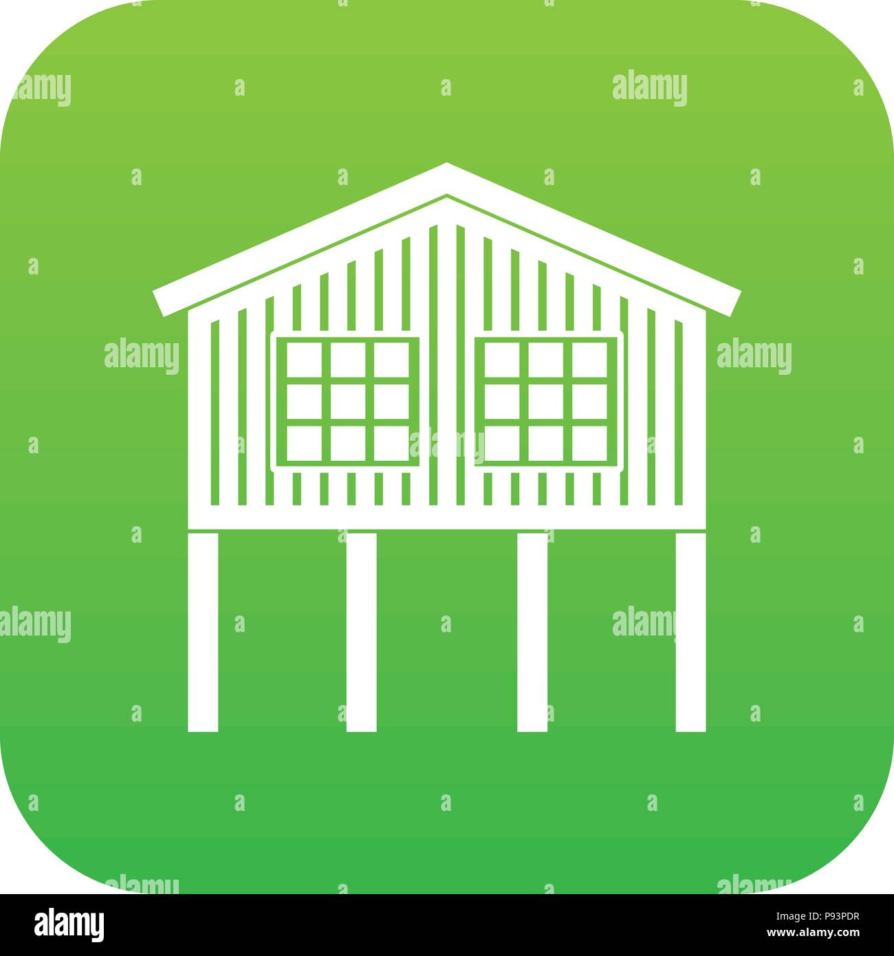 Stilt house icon green vector Stock Vector Image & Art - Alamy