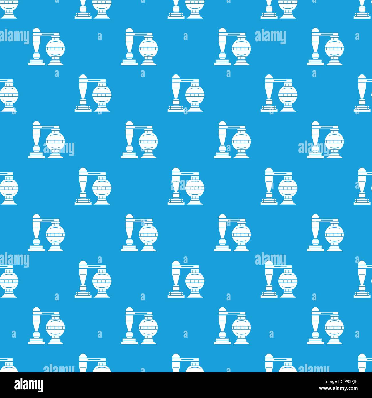 Chemical installation pattern vector seamless blue Stock Vector