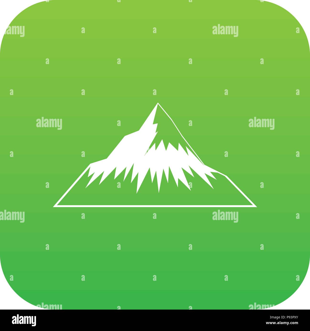 Mountain icon green vector Stock Vector Image & Art - Alamy