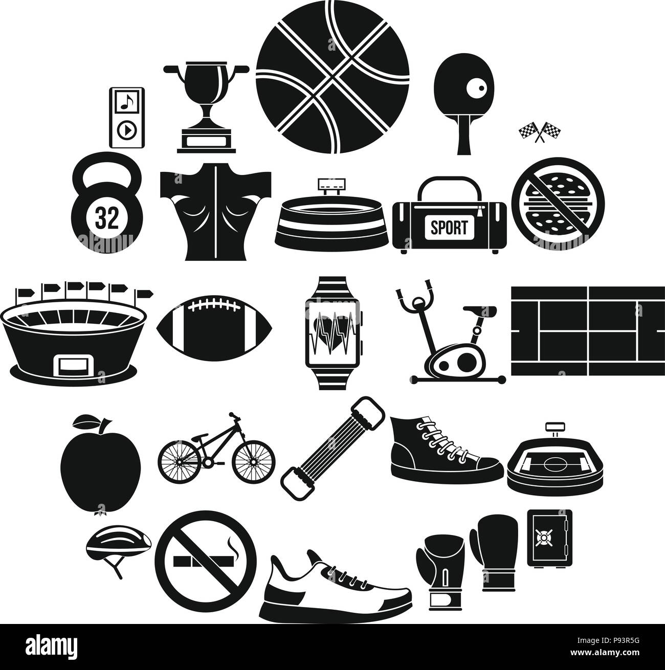 Affray icons set, simple style Stock Vector Image & Art - Alamy