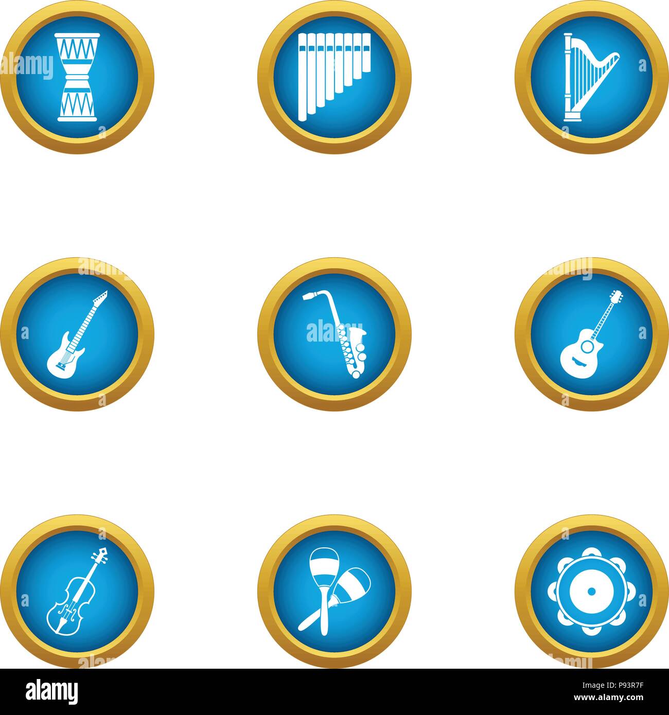 Harp icons set, flat style Stock Vector Image & Art - Alamy