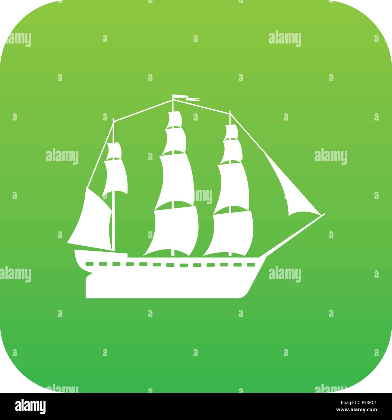 Sailboat icon green vector Stock Vector Image & Art - Alamy