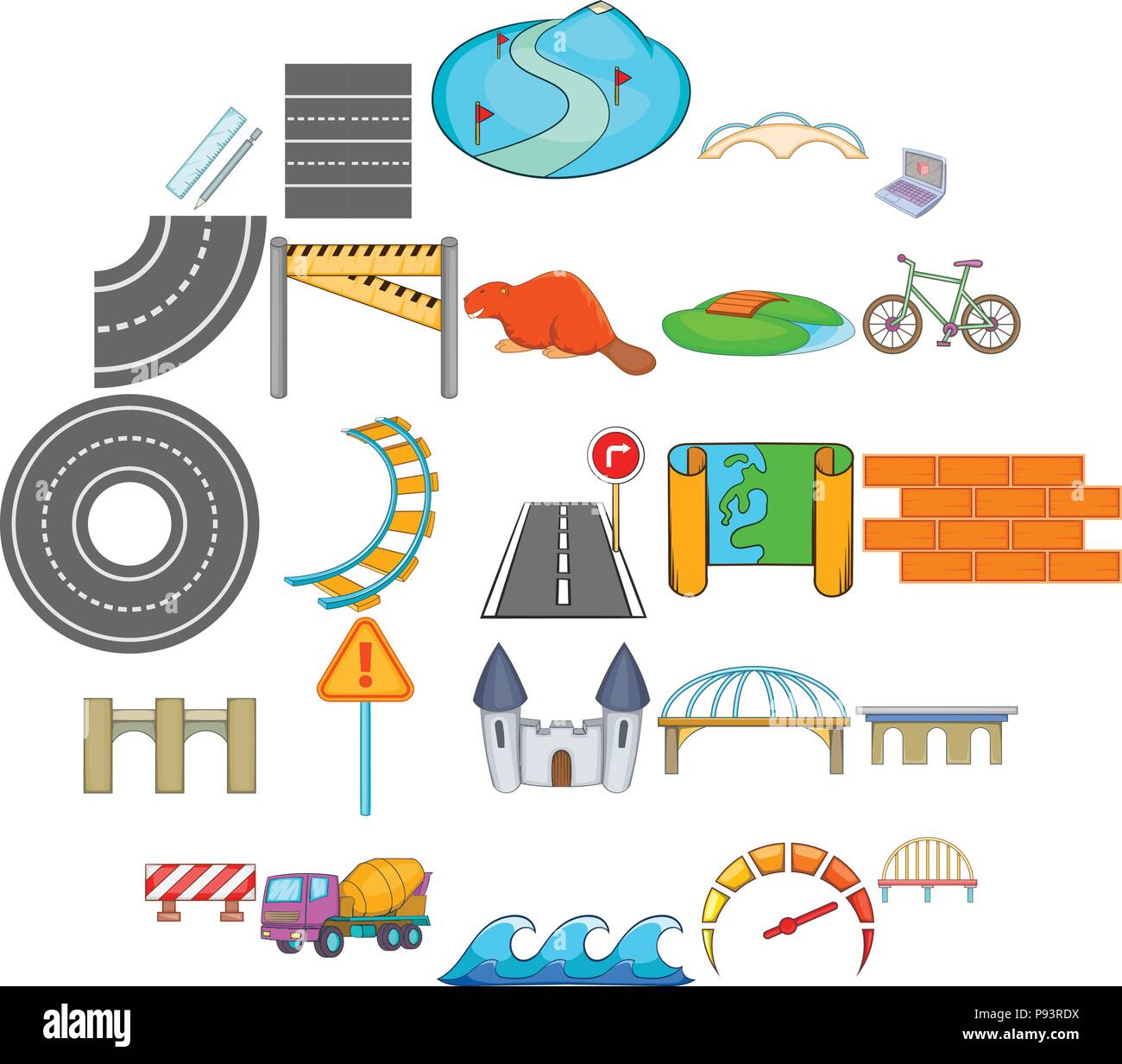 Bridge icons set, cartoon style Stock Vector Image & Art - Alamy