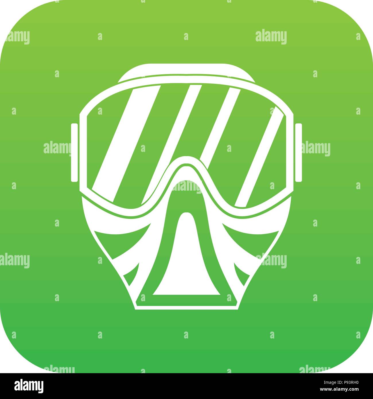 Paintball mask icon digital green Stock Vector