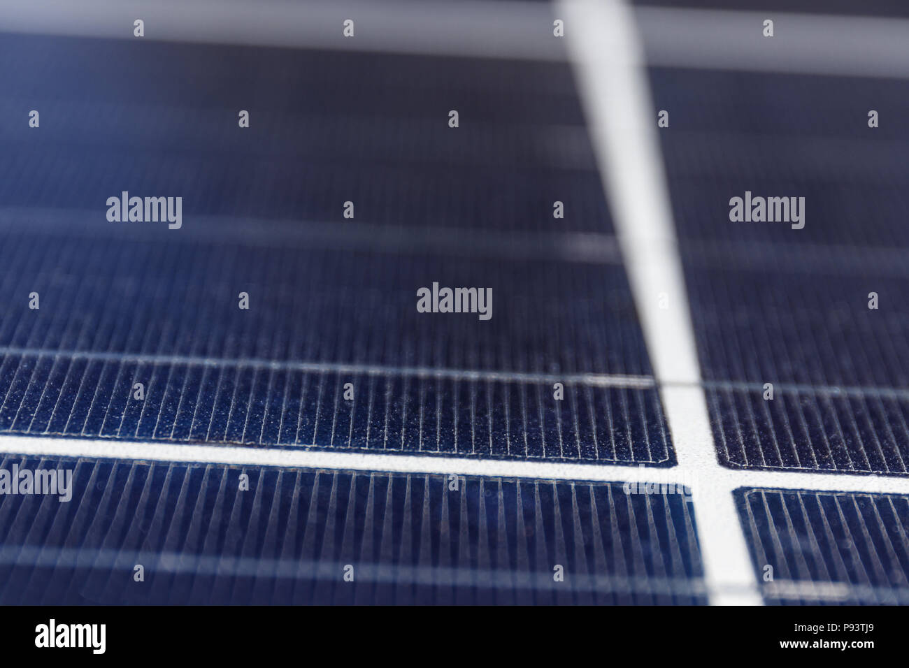Solar Thermal Flat Panels. Many companies are installing renewable energy sources to reduce their carbon footprint (Shallow Depth of Field) II Stock Photo