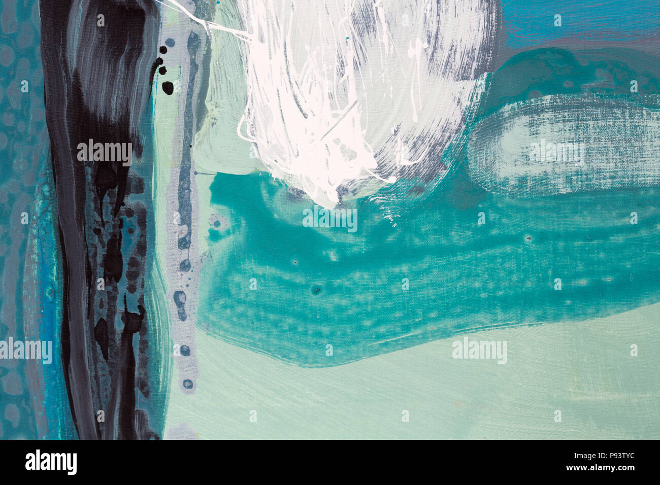 Green watercolor abstract hand painted background.  Stock Photo