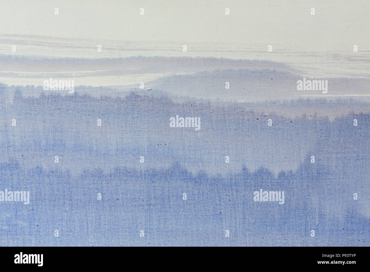 Nice landscape oil painting of the mountains. Stock Photo