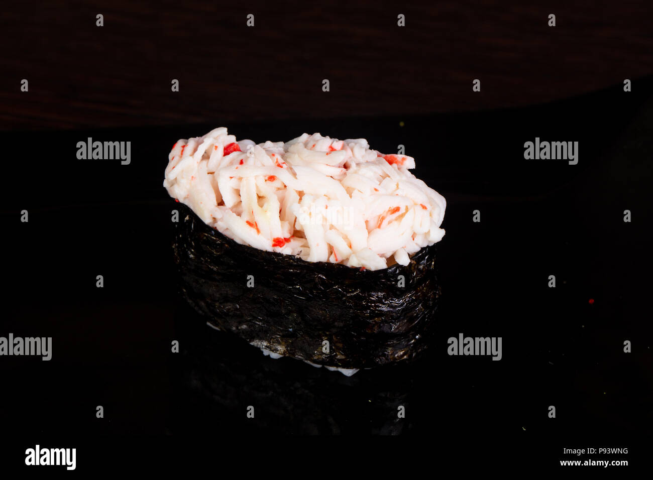 Japanese sushi with crab meat Stock Photo Alamy