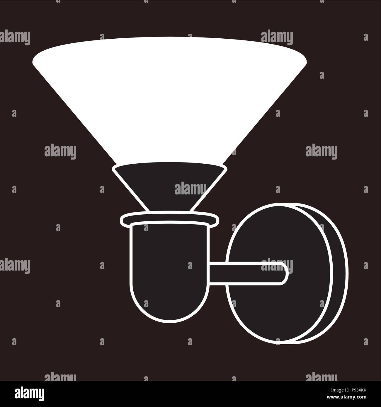 Wood wall lamp on dark backgrounds. Vector illustration Stock Vector