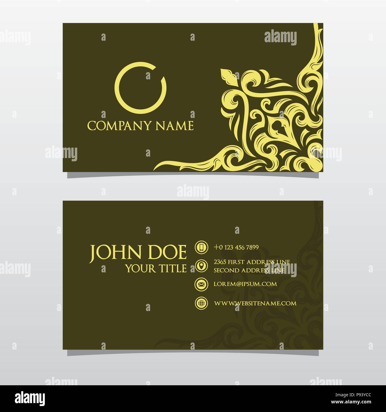 Business Card Template Double Sided Stock Vector
