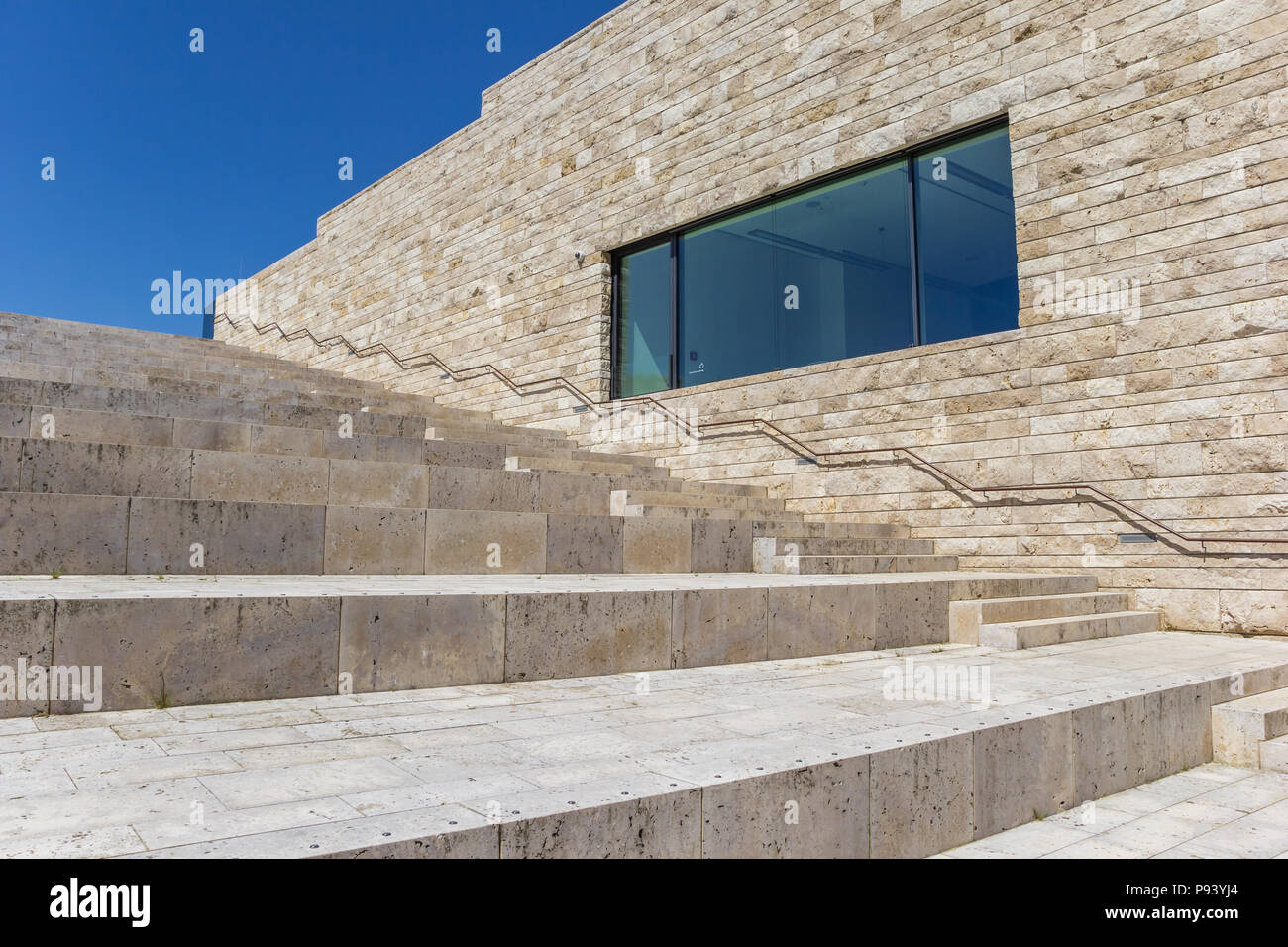 Stairs of the modern Grimmwelt building in Kassel, Germany Stock Photo ...
