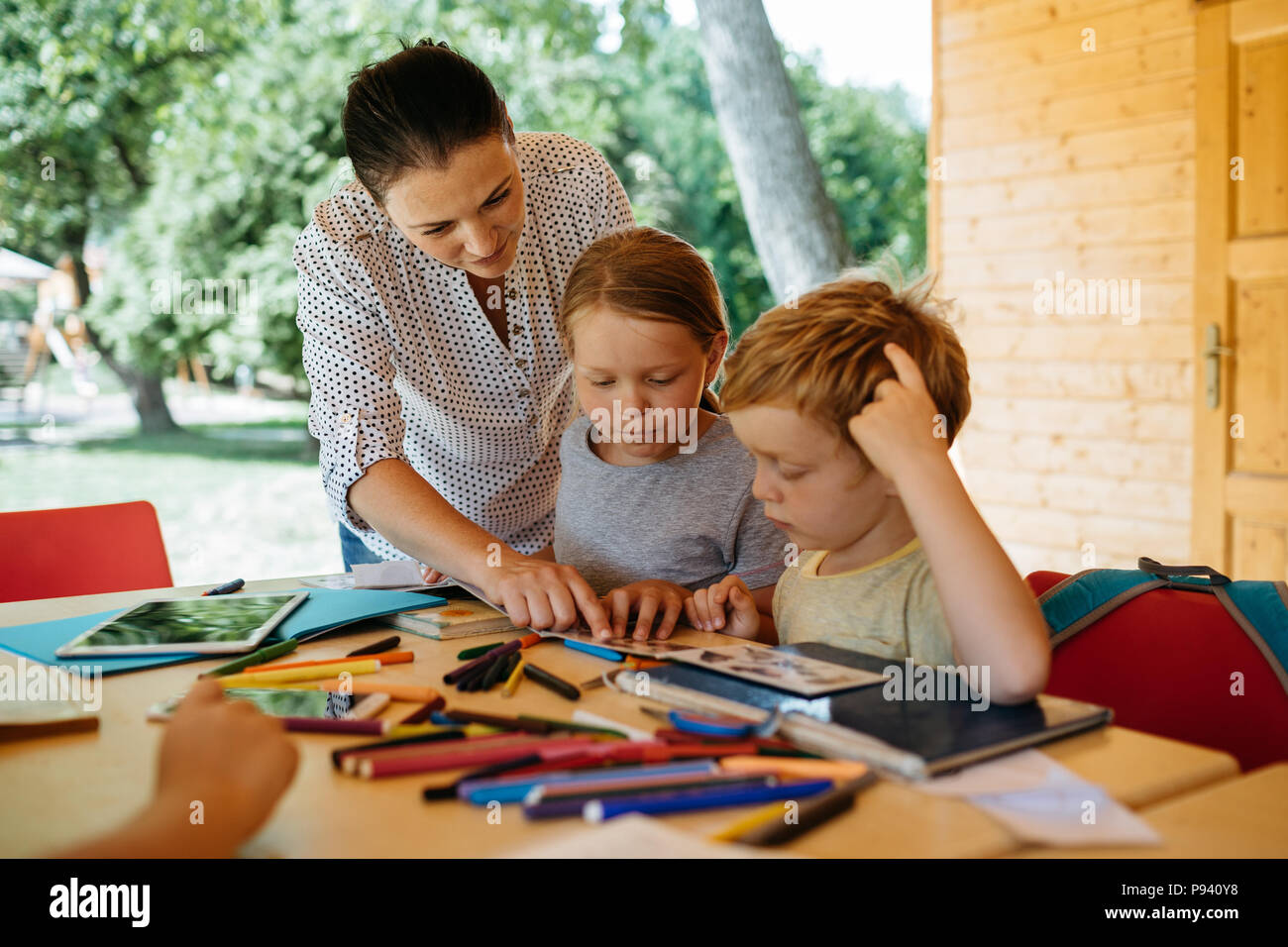 School interaction hi res stock photography and images alamy