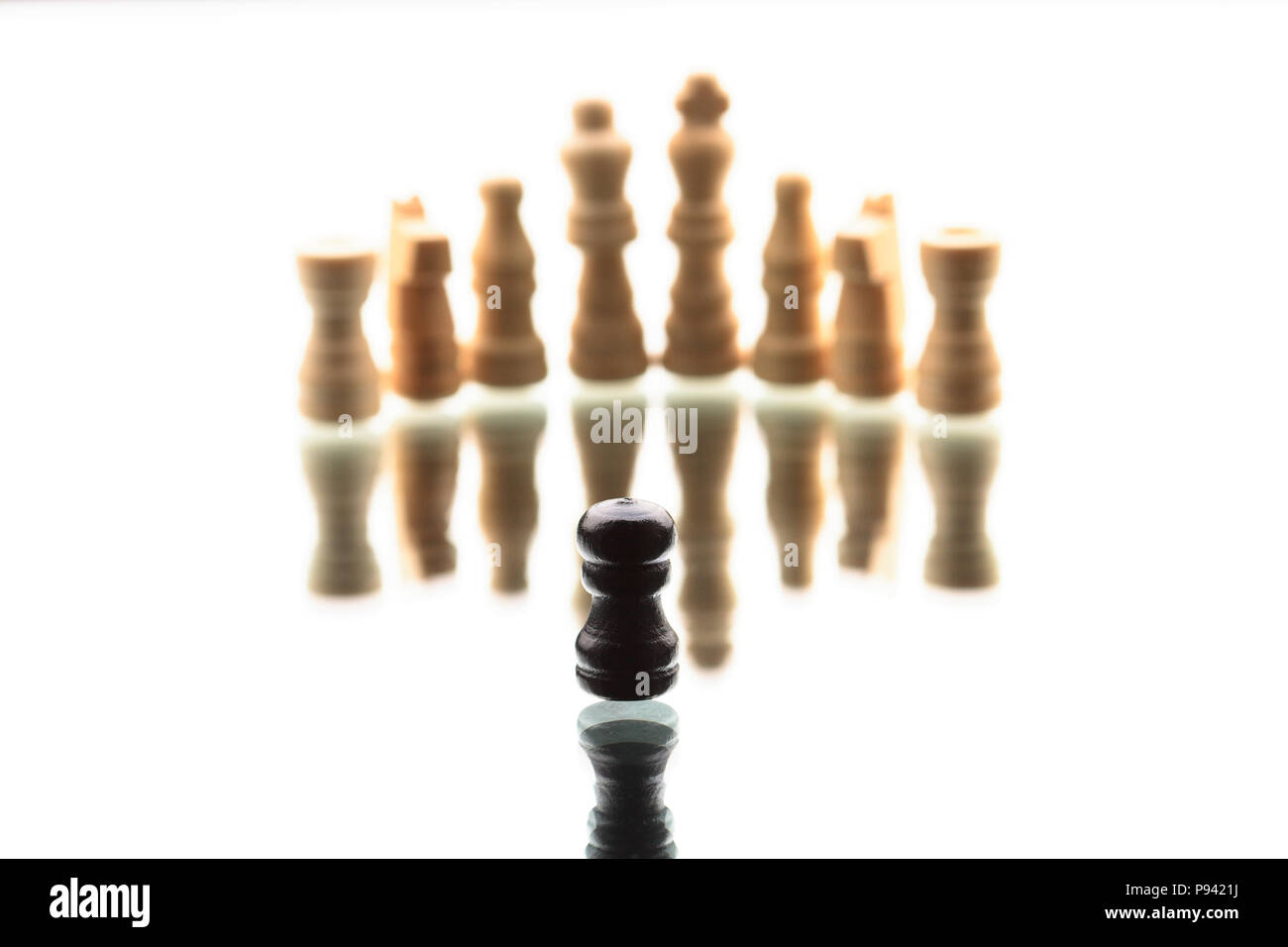 Chess pieces in starting position on a wooden oak Board Stock Photo - Alamy