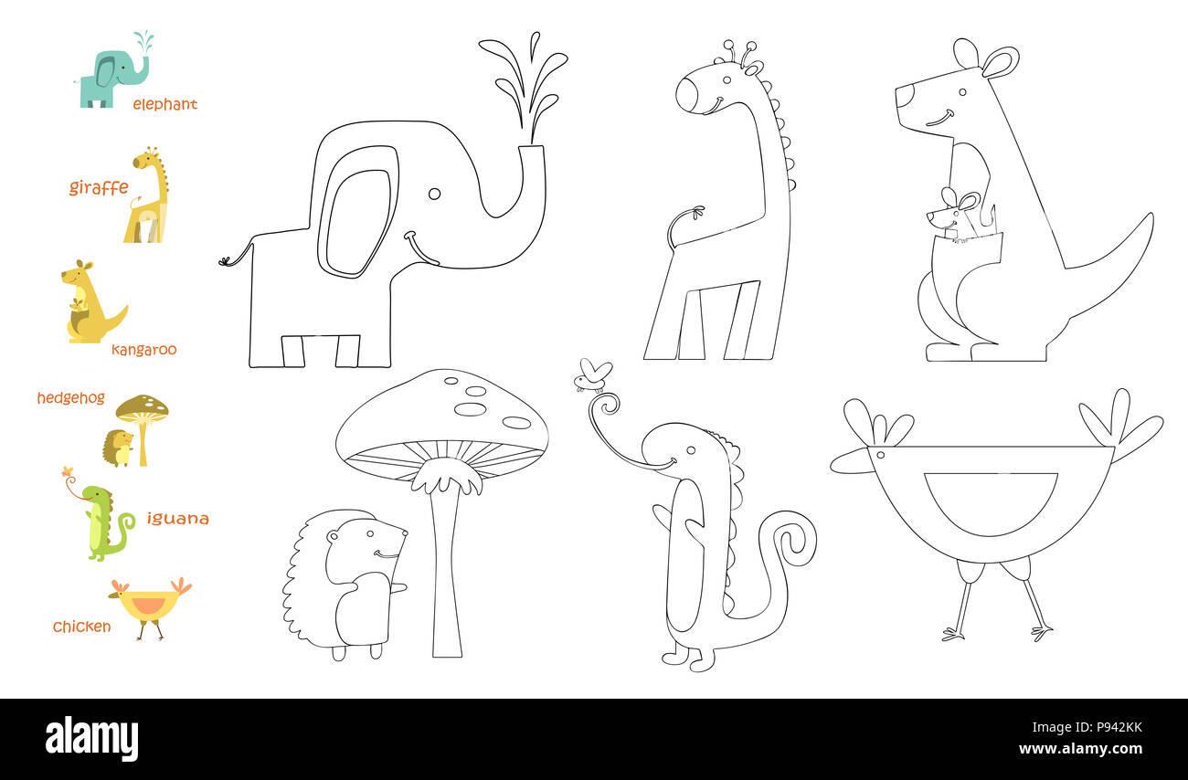 Coloring book for children. Coloring page with animal Stock Photo