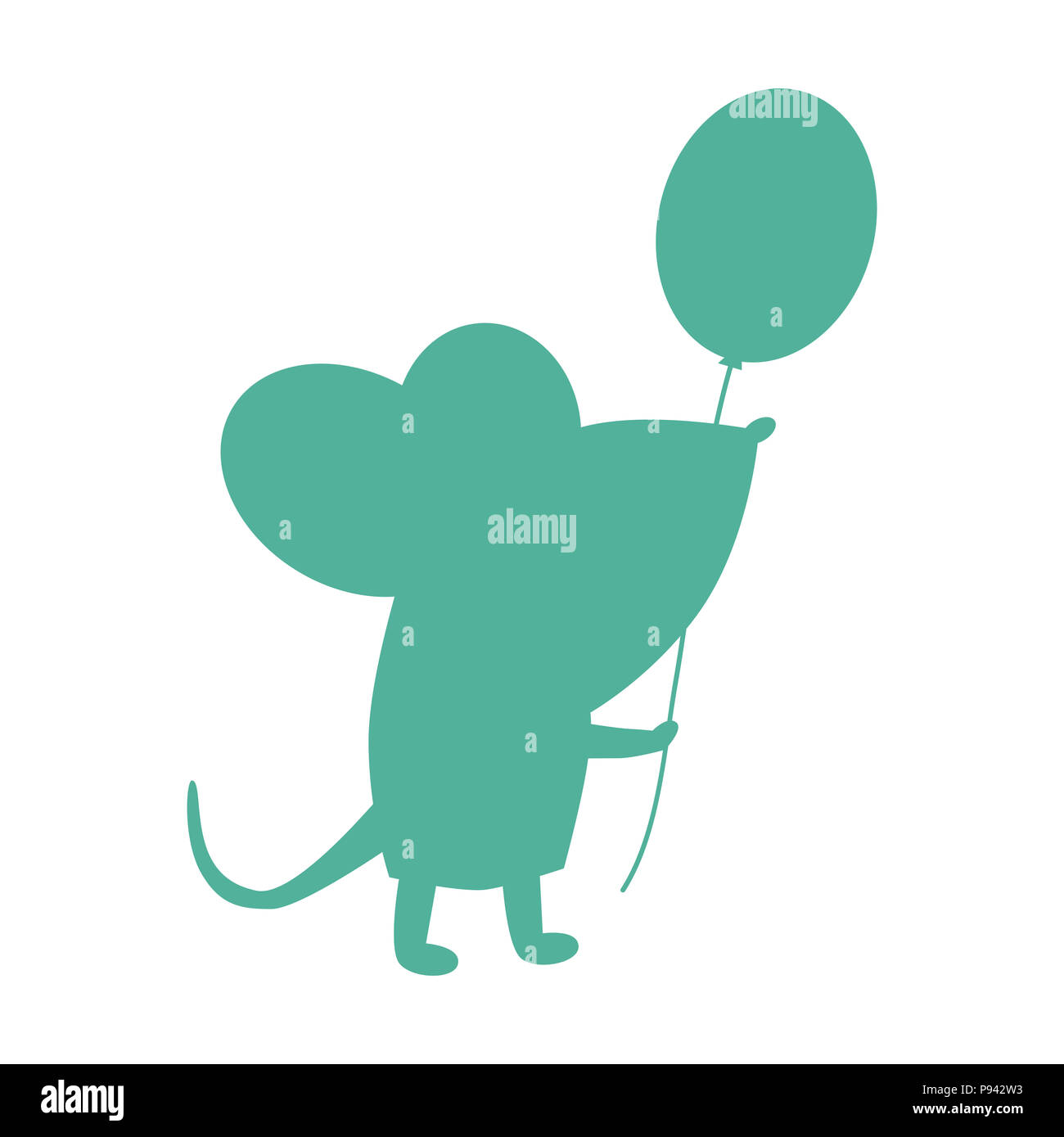 Mouse silhouette icon. Wild animals silhouette Illustration. Mouse symbol Stock Photo