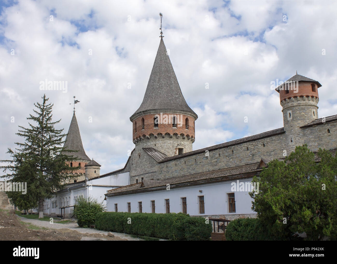 Ancient Fort in Kamianets Podolsk, Ukraine, day time in summer. Stock Photo