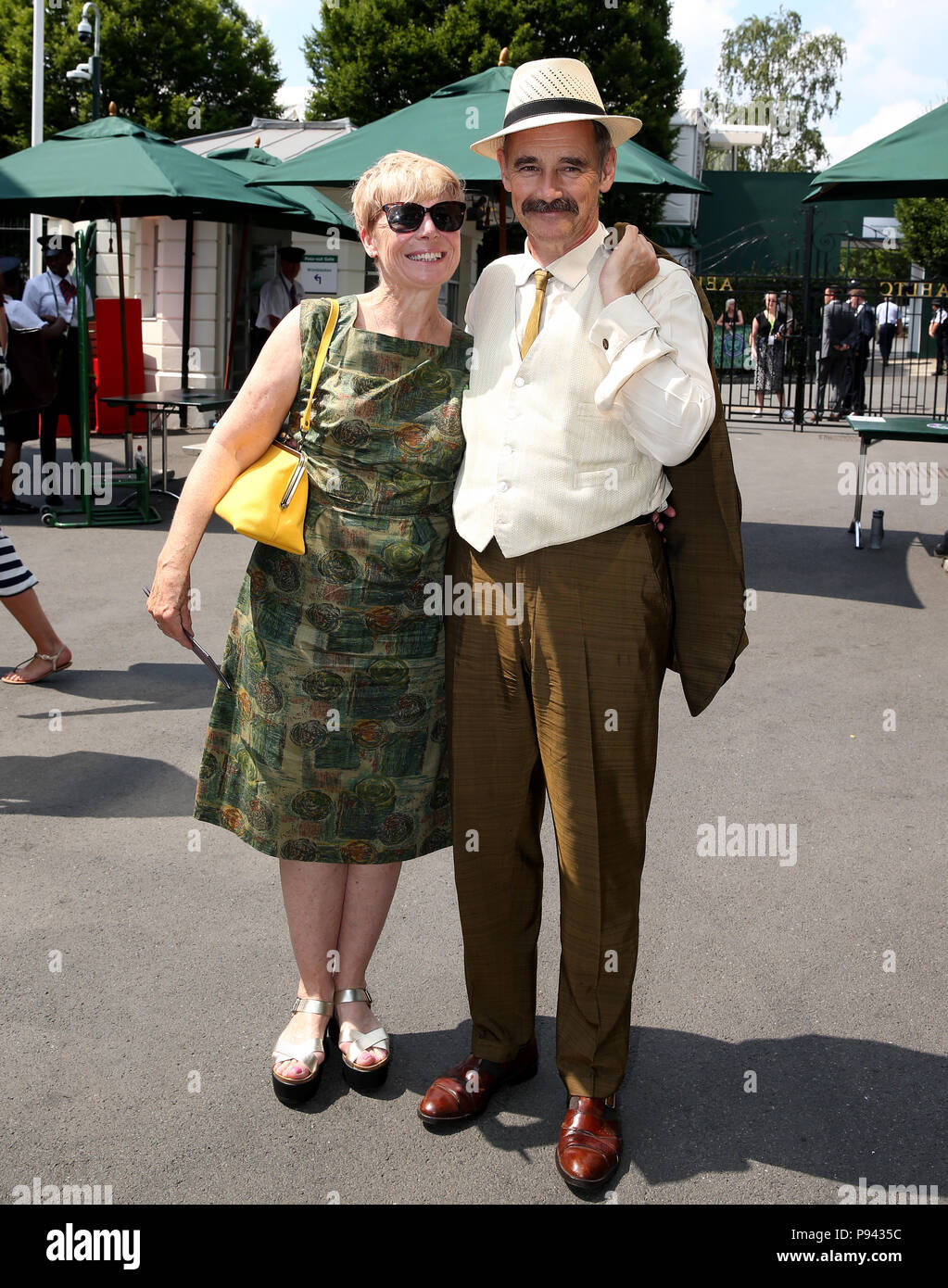 Sir Mark and Lady Rylance arrive on day twelve of the Wimbledon Championships at the All England Lawn Tennis and Croquet Club, Wimbledon. Stock Photo