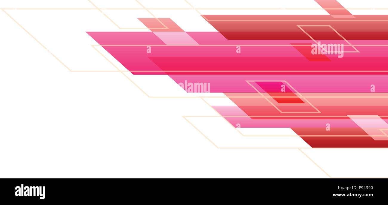 Pink Tone Abstract Square Technology White Background. Vector Illustration. Stock Vector