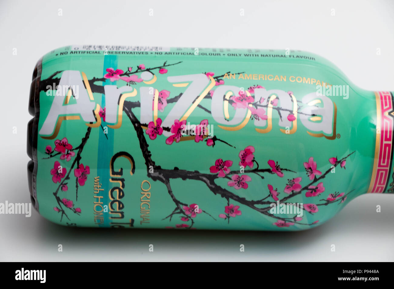 bottle Arizona green tea ice tea with honey Stock Photo Alamy