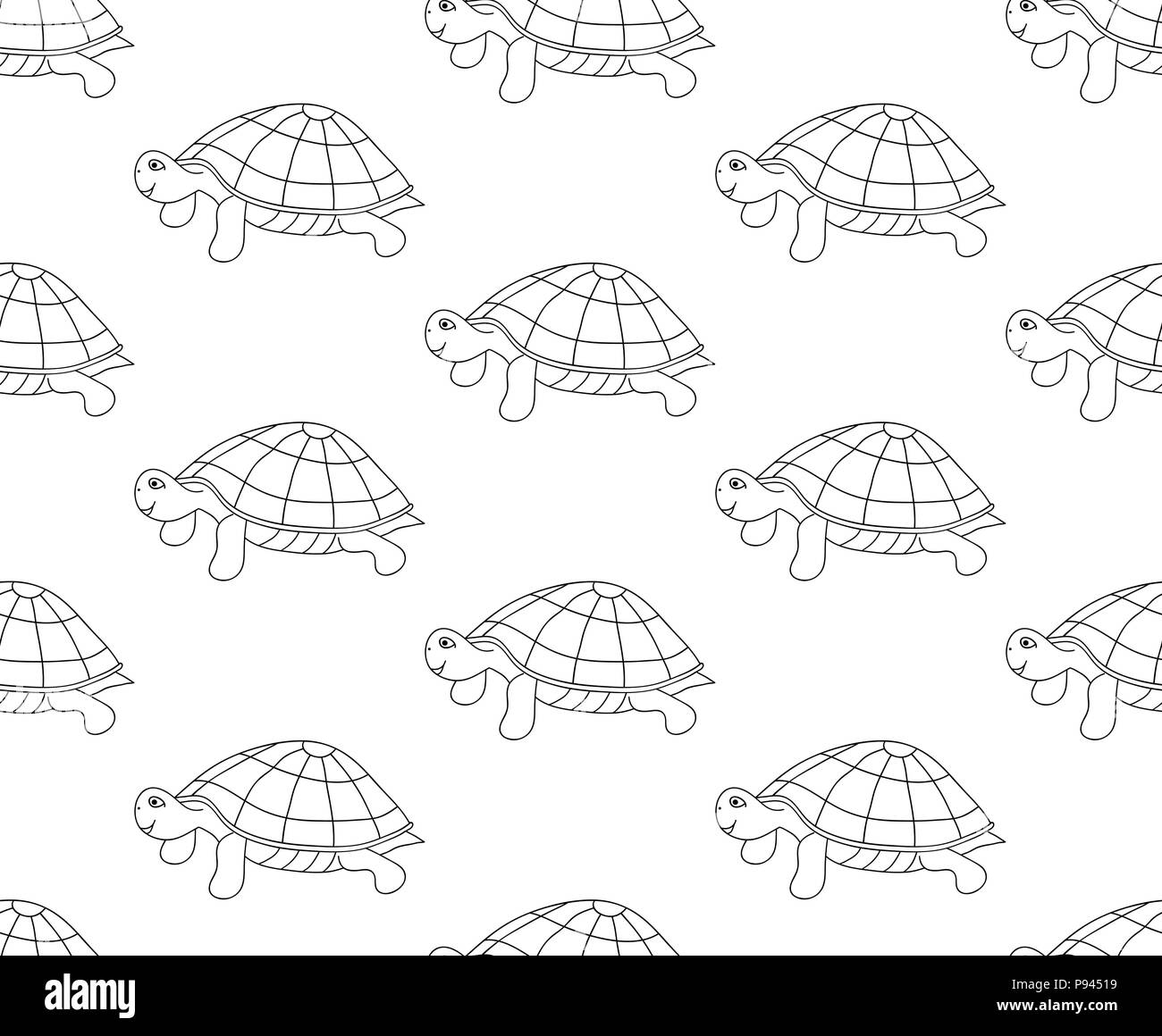 Turtle Seamless on White Background. Vector Illustration Stock Vector ...