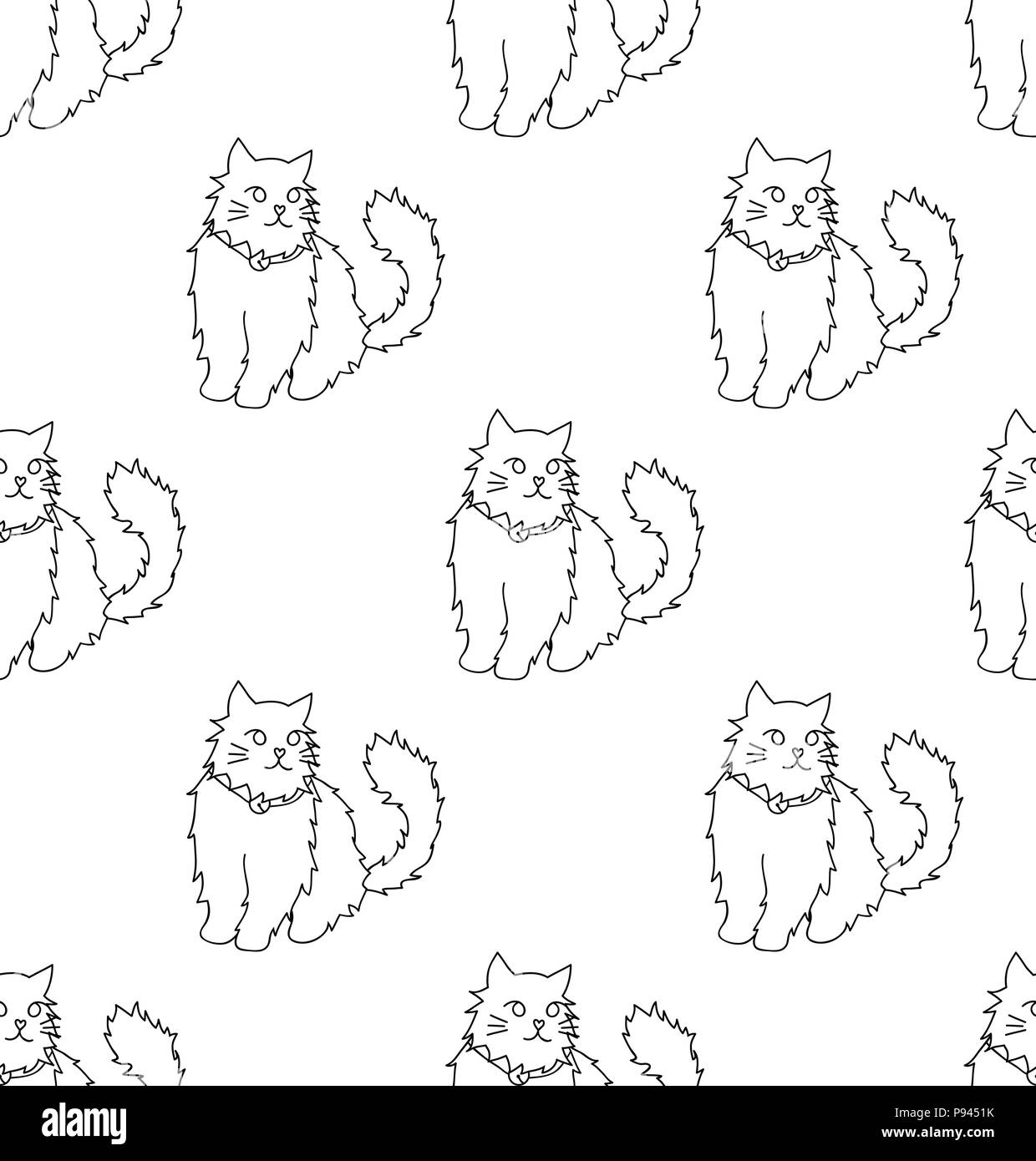 White Persian Cat on White Background. Vector Illustration Stock Vector ...