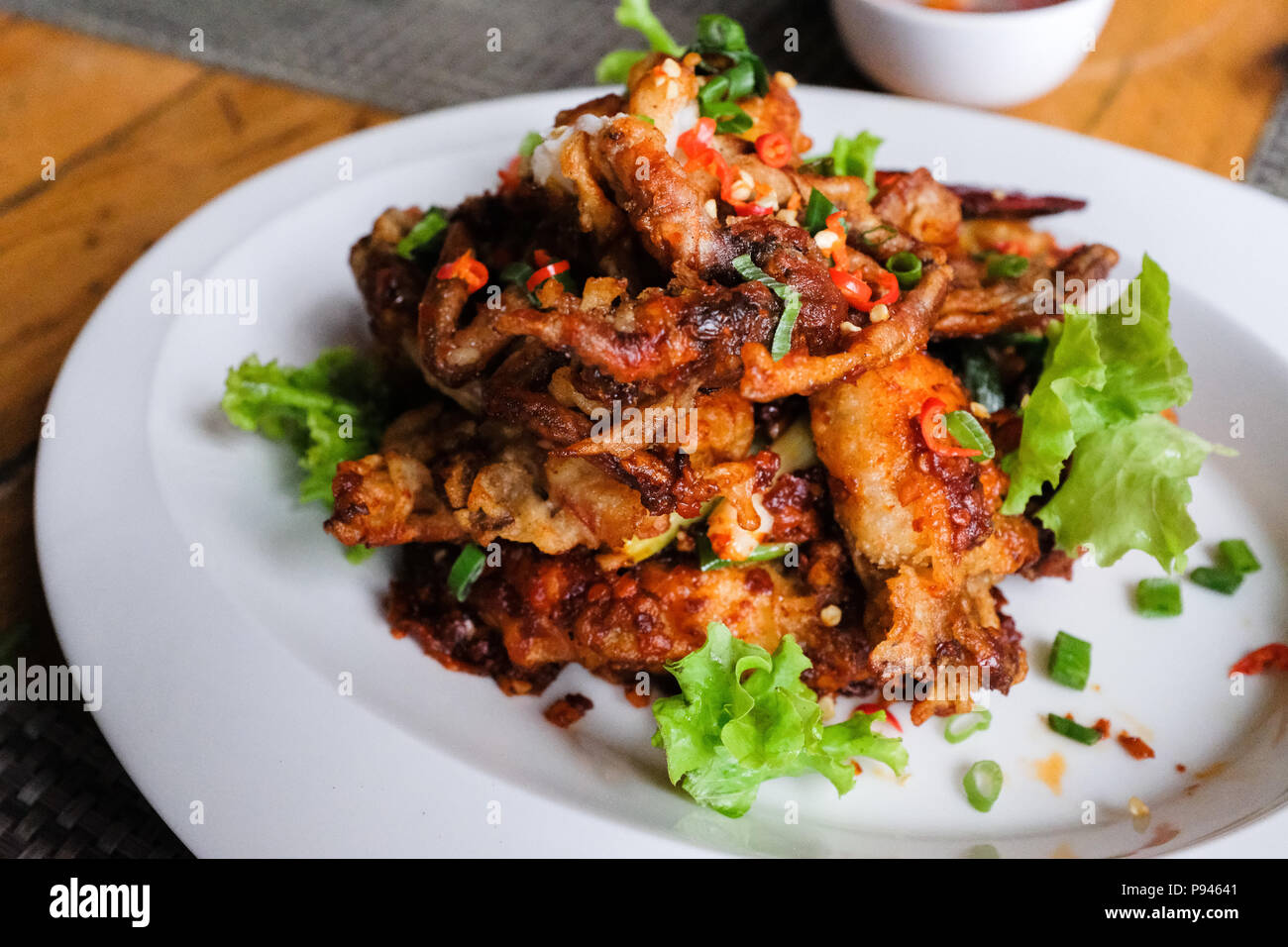 Spicy soft shell Crab in chilli gravy Stock Photo - Alamy
