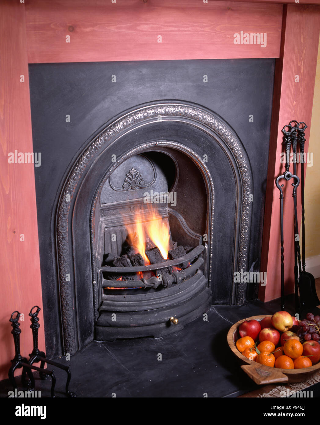 Pink Painted Fireplace Surround Stock Photo 212149354 Alamy