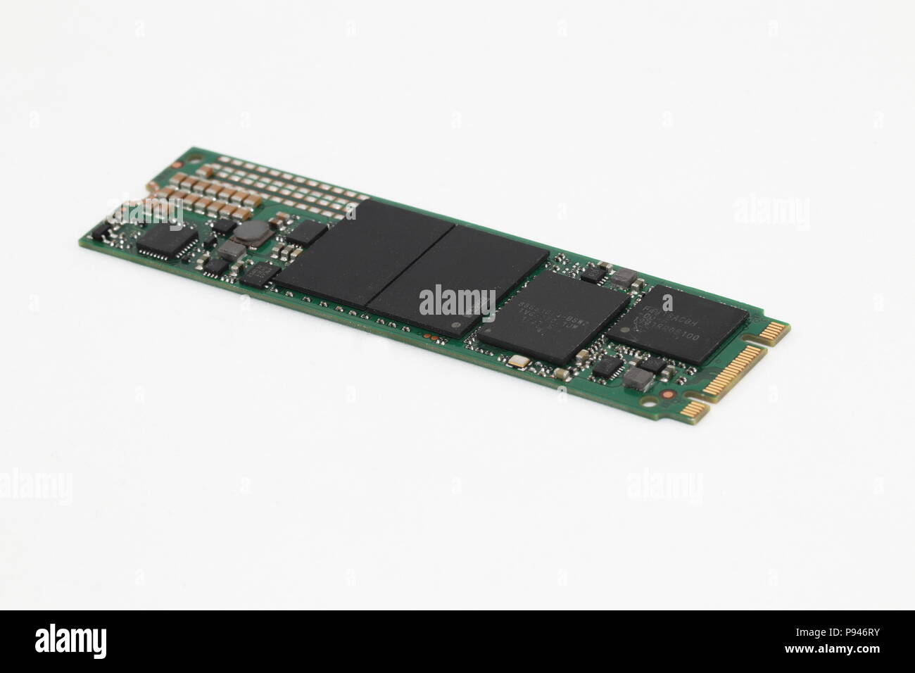 NVME PCIe, SATA SSD m key hard drive on white background isolated Stock Photo