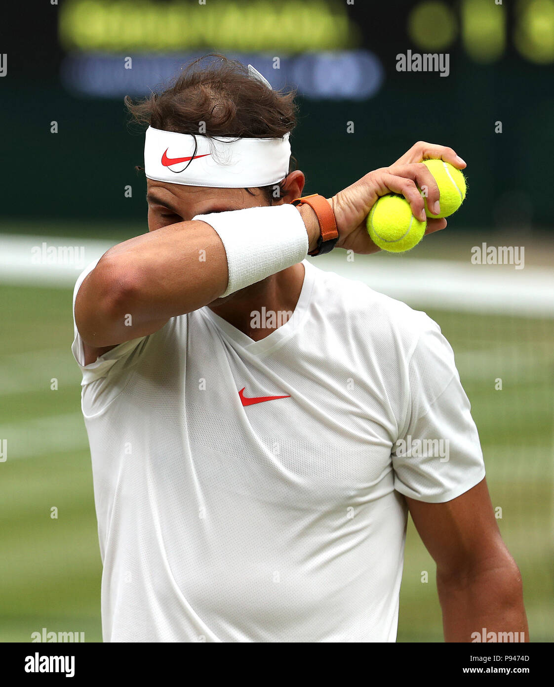 Rafael Nadal on day twelve of the Wimbledon Championships at the All
