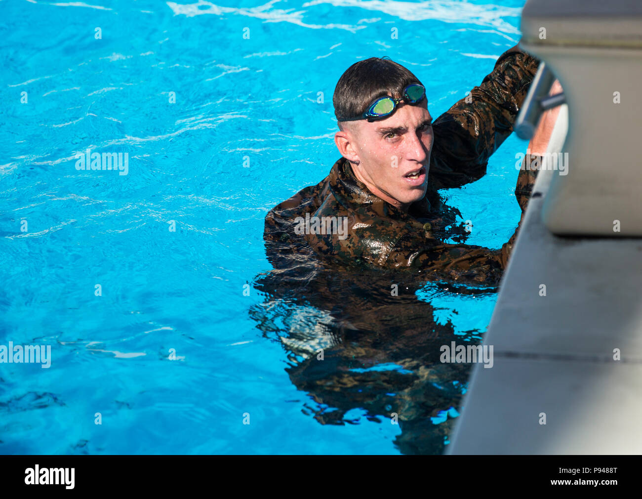 Sgt. Thomas Sargent, from Little Rock, Virginia, finishes a 500meter