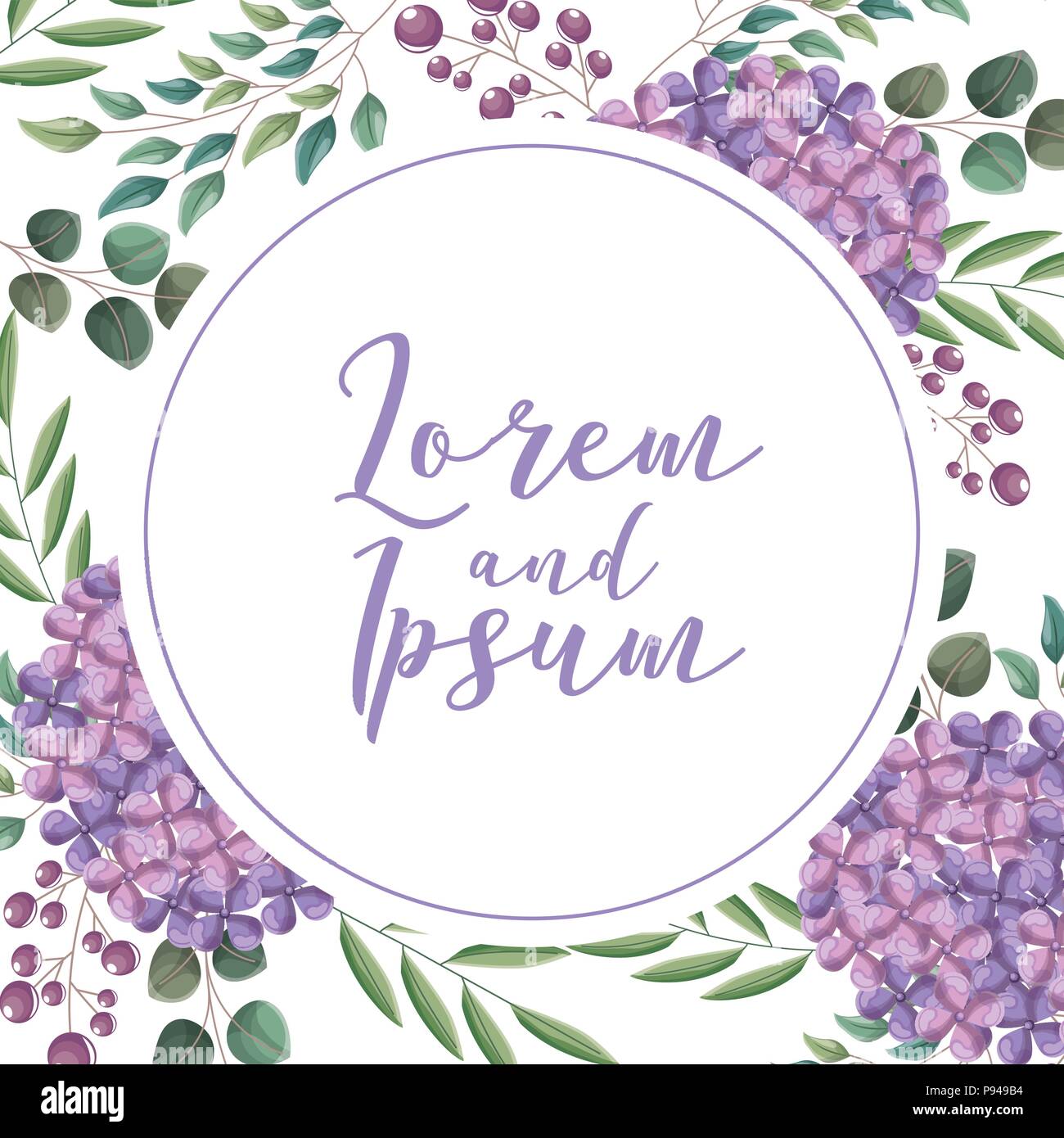 floral wedding invitation card decoration template vector illustration