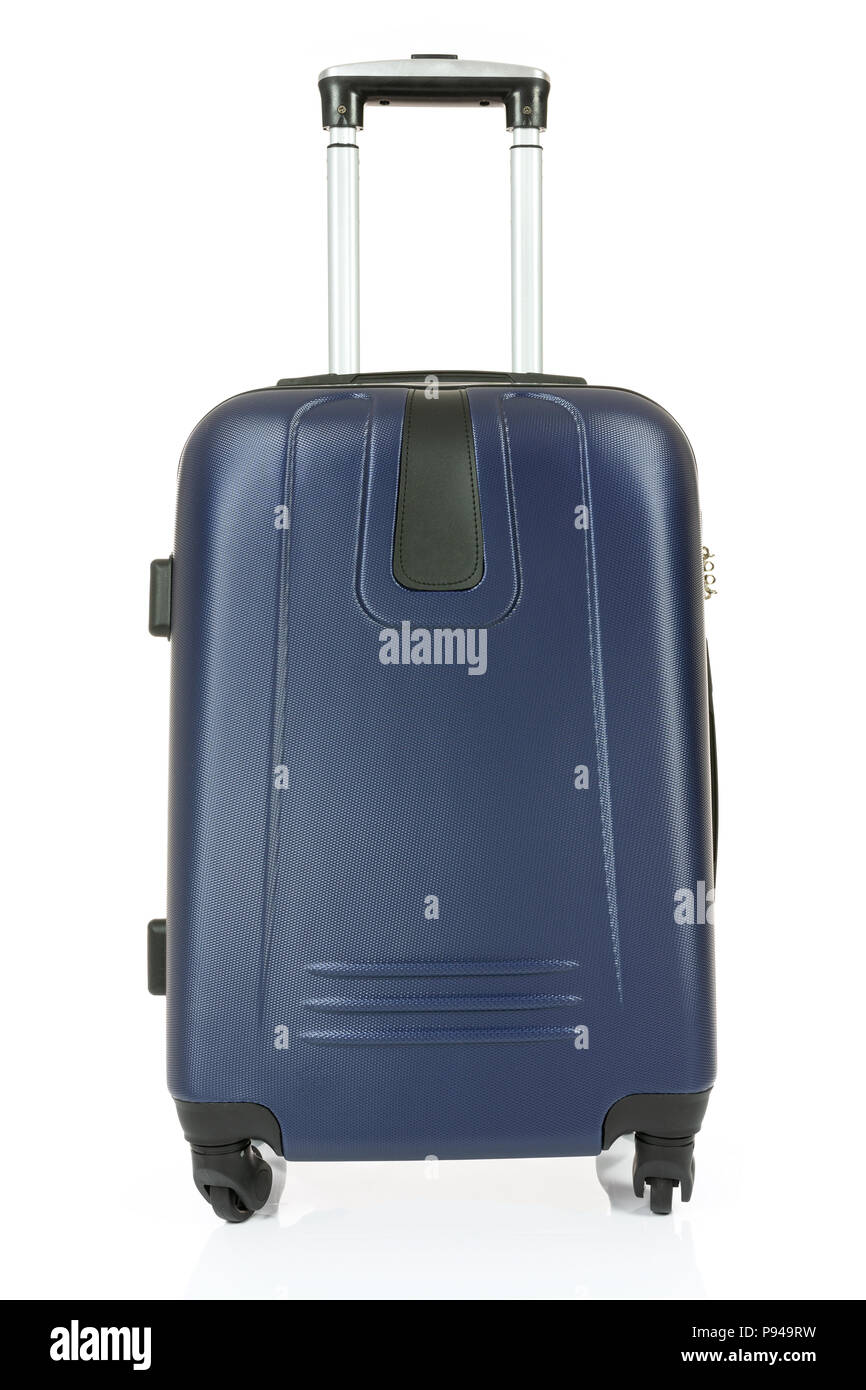 Modern and big travel suitcase isolated on a white background in close