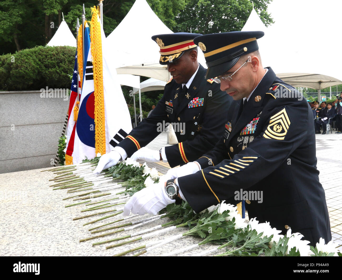 OSAN, Republic of Korea - Lt. Col. Matthew Walker and Command Sgt ...
