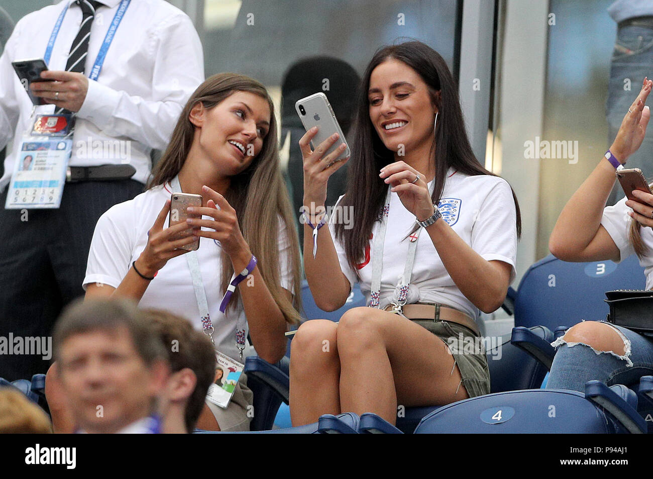 Fern Hawkins Right Girlfriend Of England S Harry Maguire In The Stands Before The Fifa World Cup Third Place Play Off Match At Saint Petersburg Stadium Stock Photo Alamy