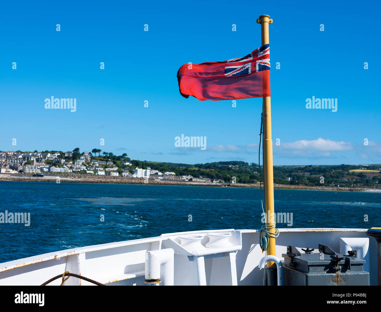 British sailing flag on the Scillonian 2 Stock Photo Alamy
