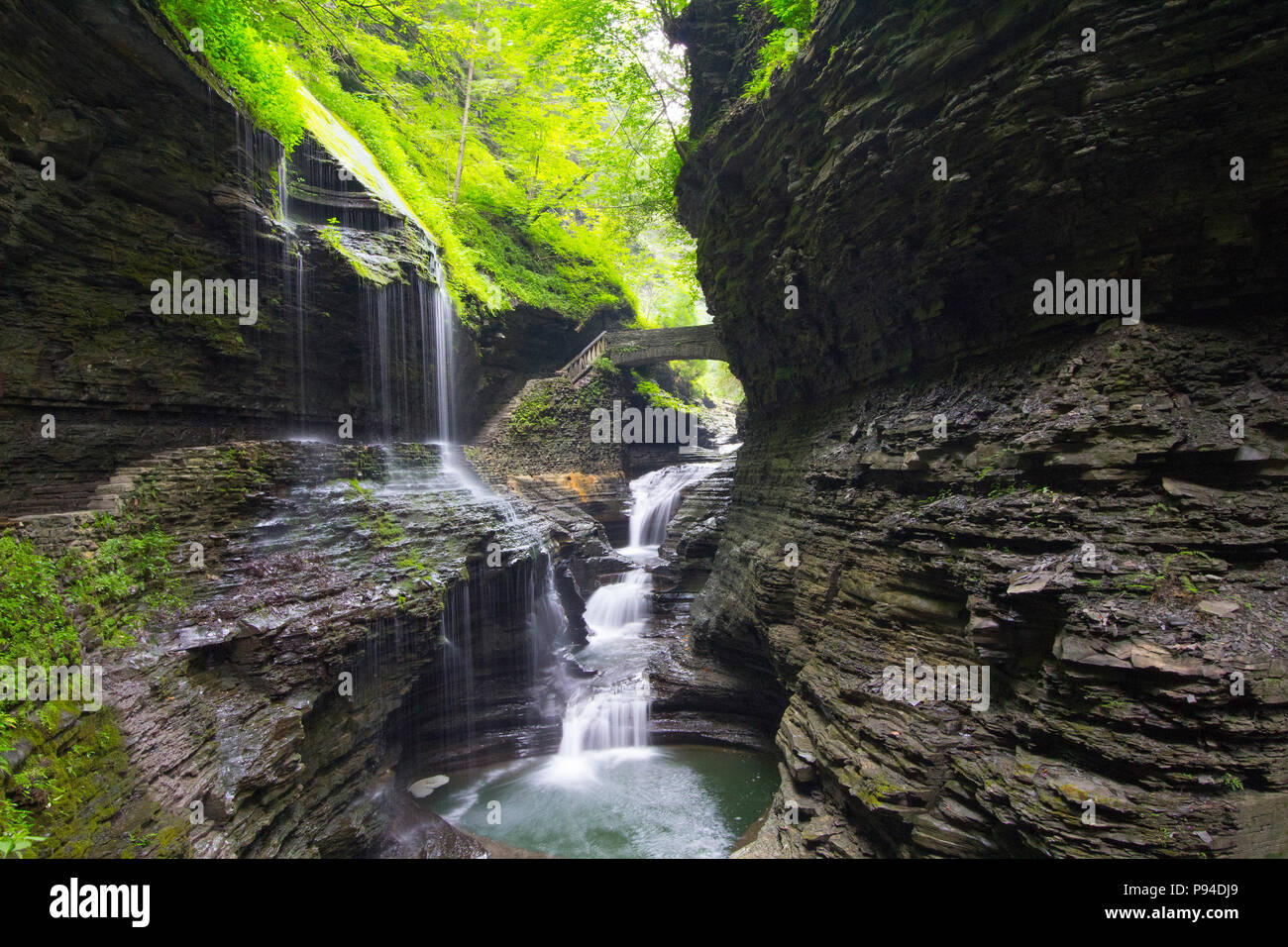 Rainbow Falls, Watkins Glen, New York Stock Photo