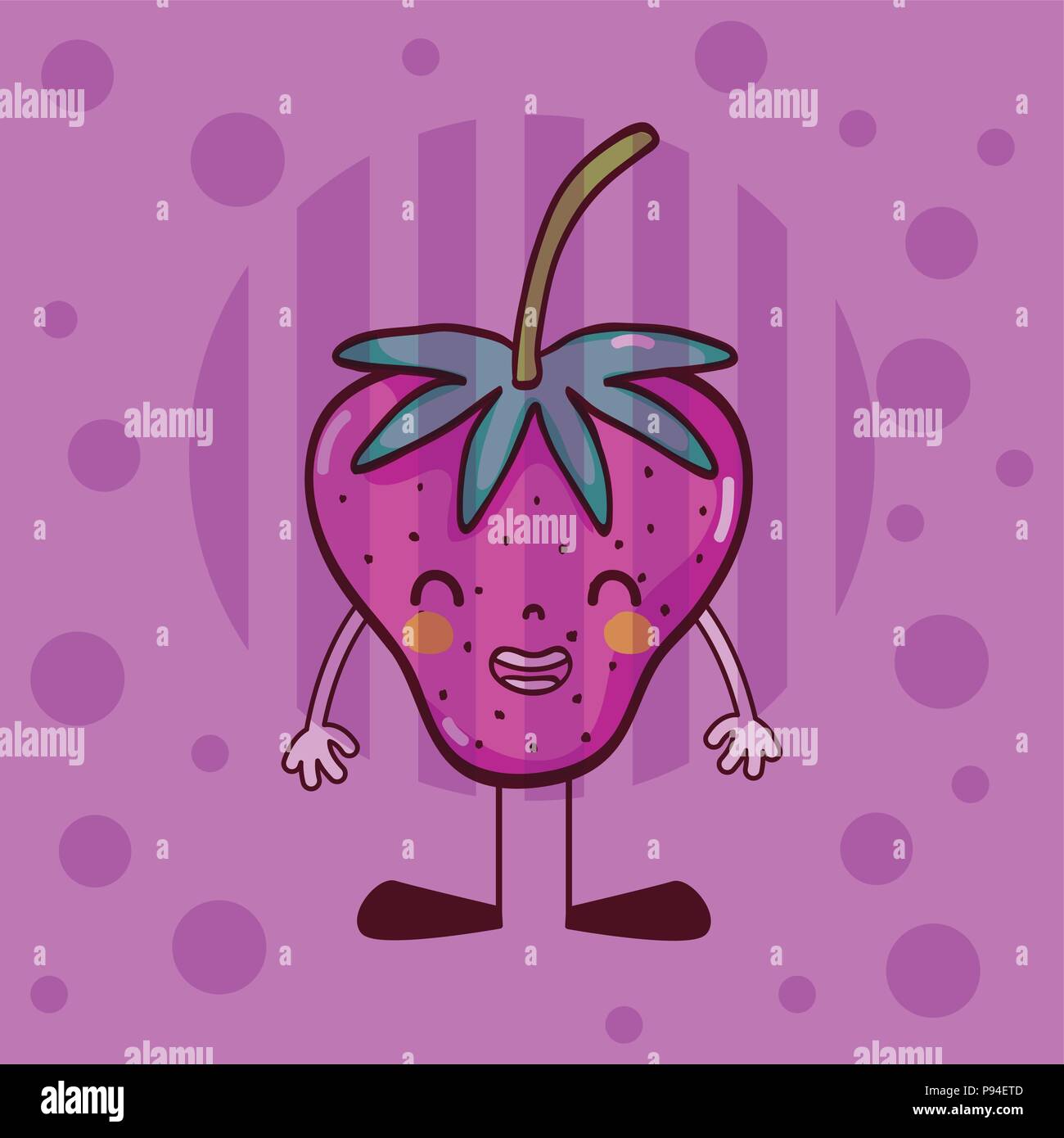 Strawberry cute and funny cartoon vector illustration graphic design