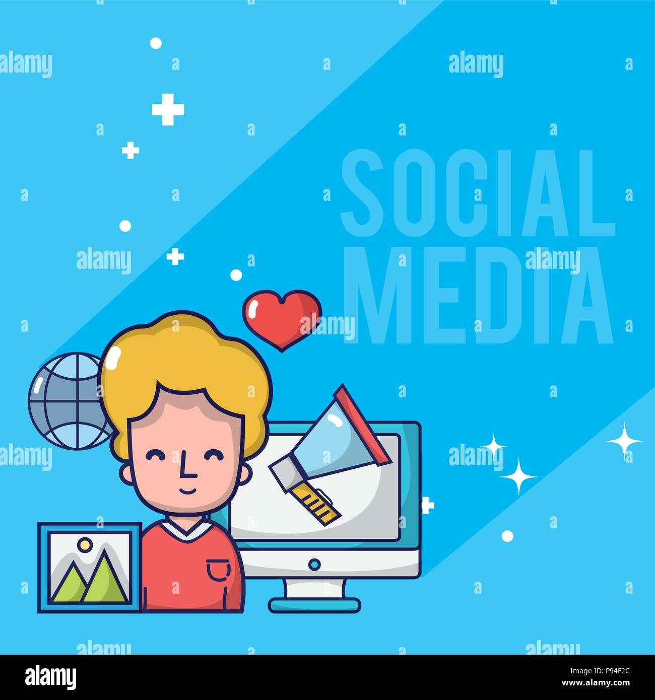 Social media cartoons Stock Vector Image & Art - Alamy